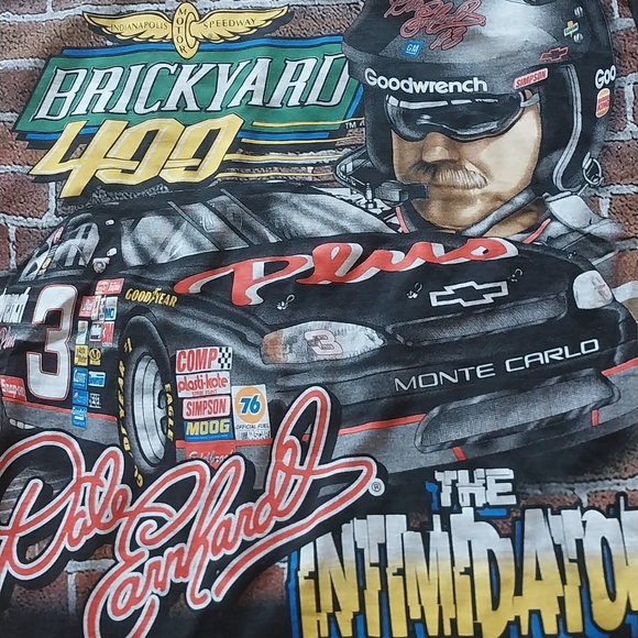 Vintage  nascar t shirt dale earnhardt brickyard the intimidator sz.L - Picture 7 of 9